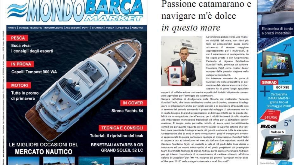 Euro Sail Yacht sulla rivista MONDO BARCA - Usato in Adriatico
